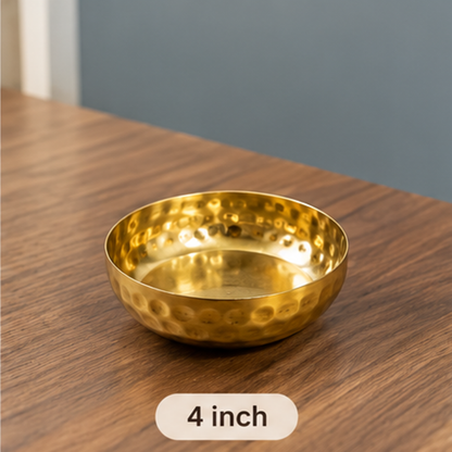 Round Hammered Gold Metal Urli for Floating Candles & Home Decoration | WCT018