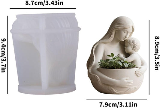 WCM916 Mother & Child Silicone Candle & Planter Mold
