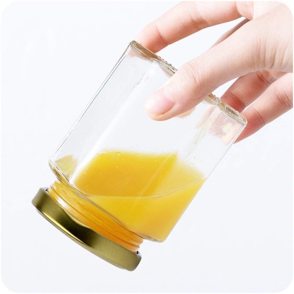 Glass Candle Jars 100 ML Hexagon Jar Golden Cap 6pcs PM049