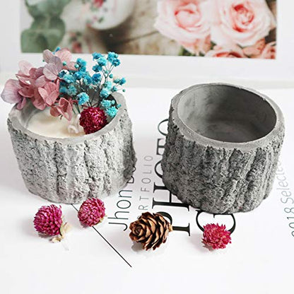 Tree Stump Flower Pot Silicone Mold ARM408