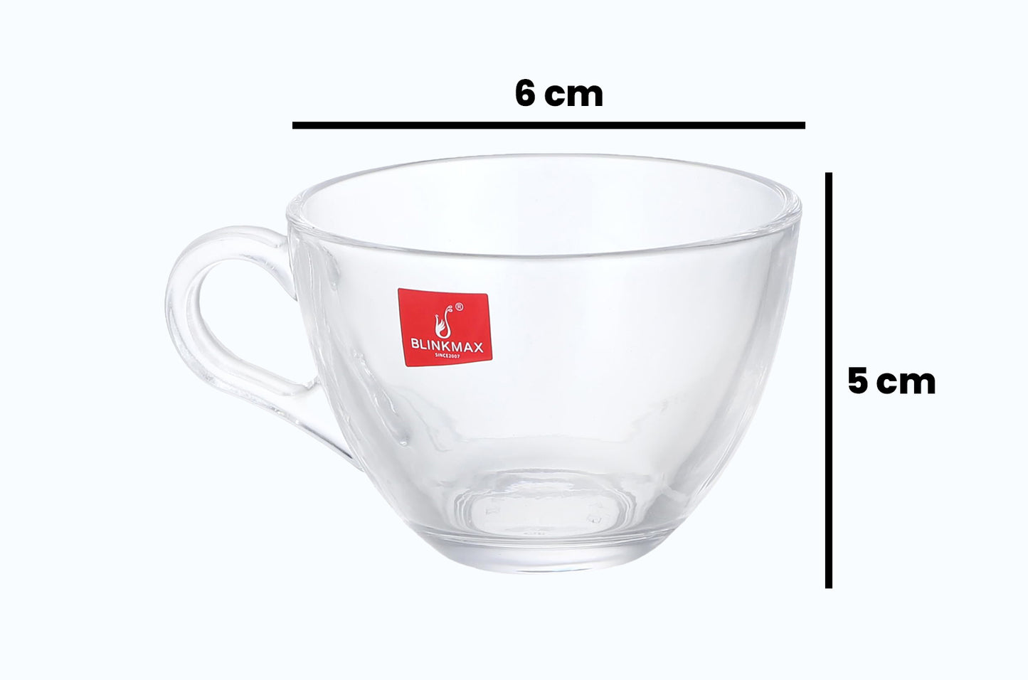 Glass Cup Round Candle Jar with Handle (Set of 6pcs)80g Each PM408