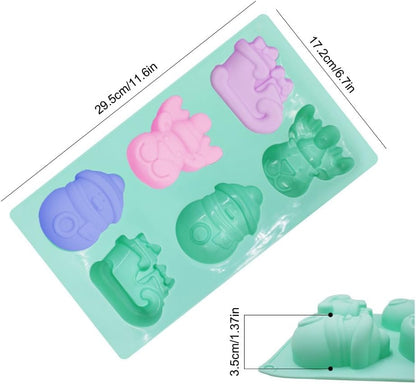 Christmas  6 Slot Silicone Mold CFM359