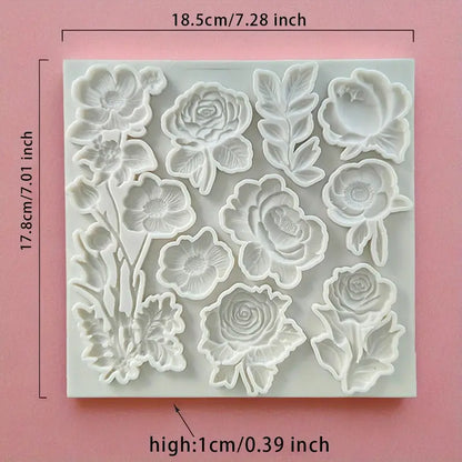 Rose Flowers Mold CFM326