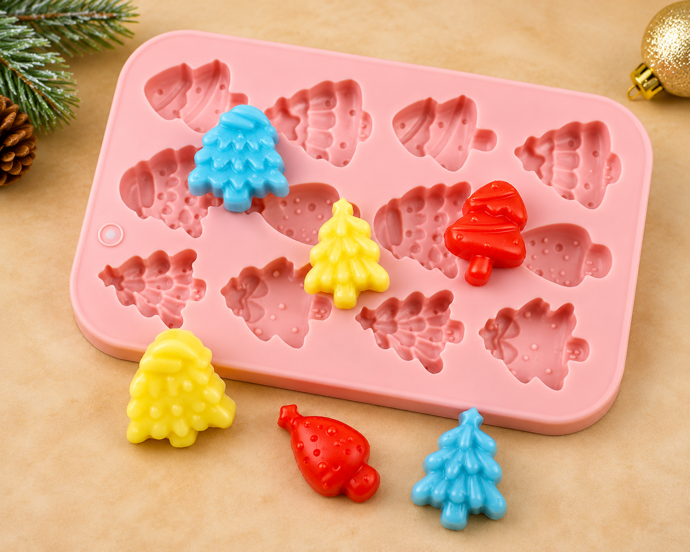 Festive Christmas Tree Silicone Mold for DIY Crafts