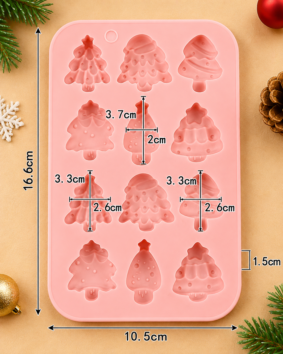 Festive Christmas Tree Silicone Mold for DIY Crafts