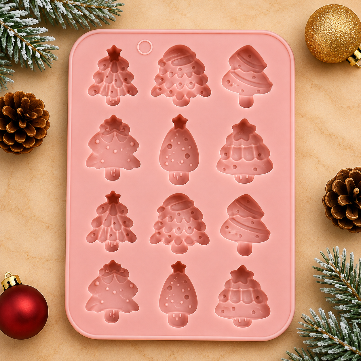 Festive Christmas Tree Silicone Mold for DIY Crafts