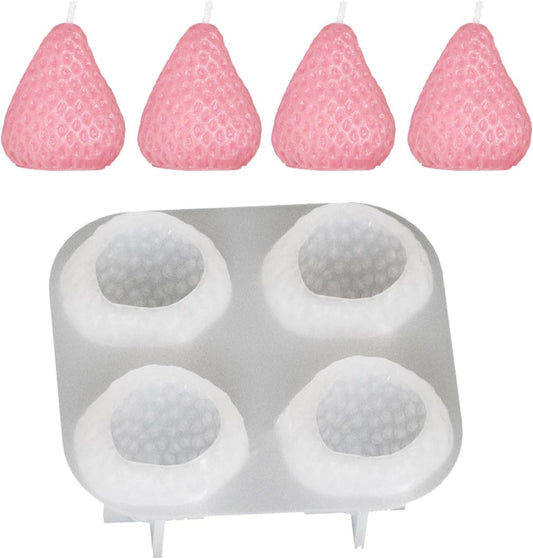 4 Cavity Strawberry Candle Mold WCM721