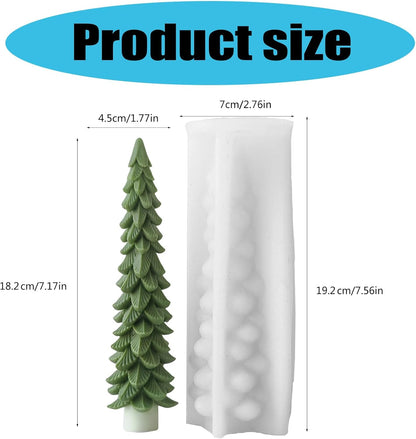 3D Pine Tree long Christmas Mold WCM746