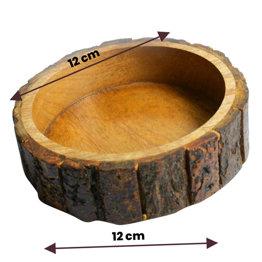 Wooden Round Crackle Bow 12x12cm inner depth 1 inch, WC003