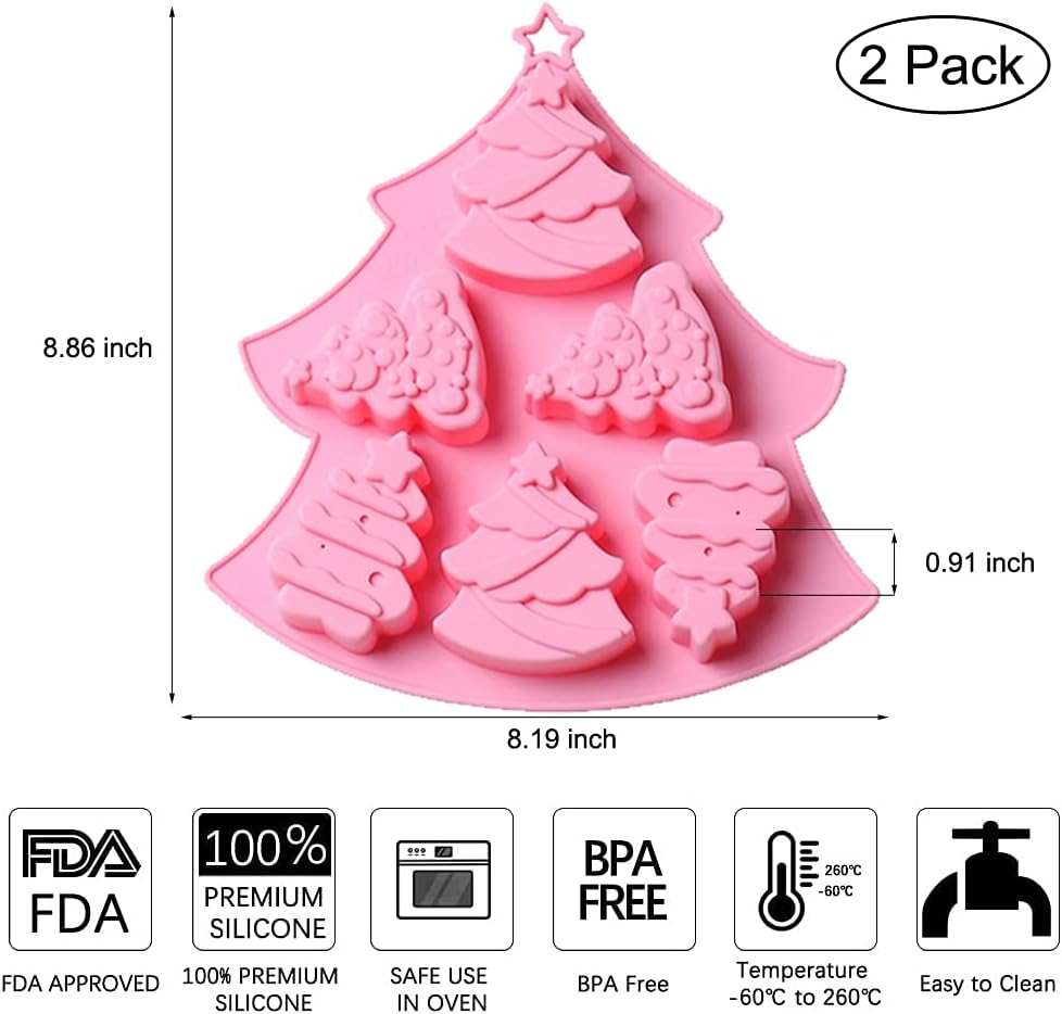 Christmas Tree 6 Cavity Mold CFM356