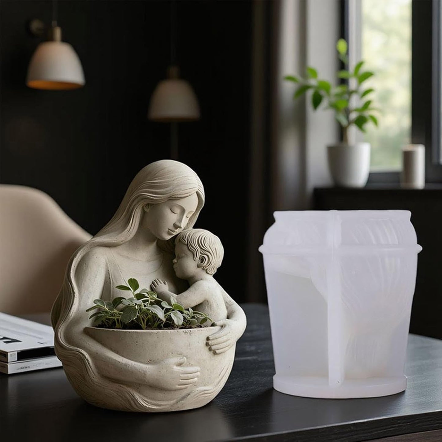 WCM916 Mother & Child Silicone Candle & Planter Mold