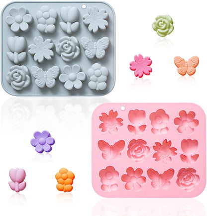 2-grid small flower silicone mold CFM256