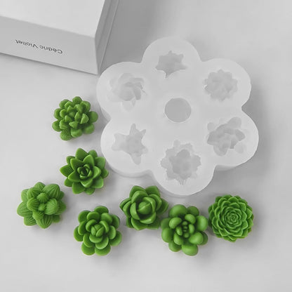 set of 3 mold 7 decor (Flower, Cactus, Rose) | CFM404