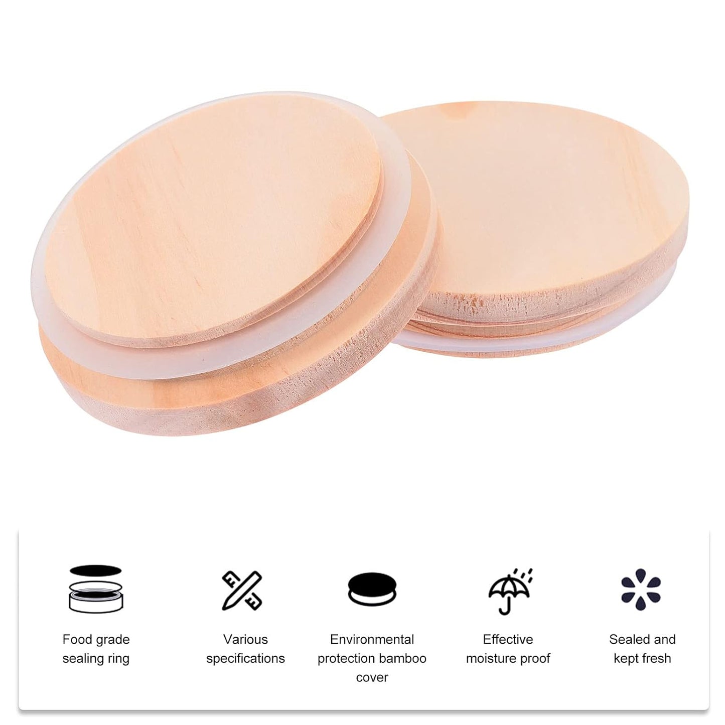 Wooden Lid (only for 180ml/Large Jars) 12PCS PM248