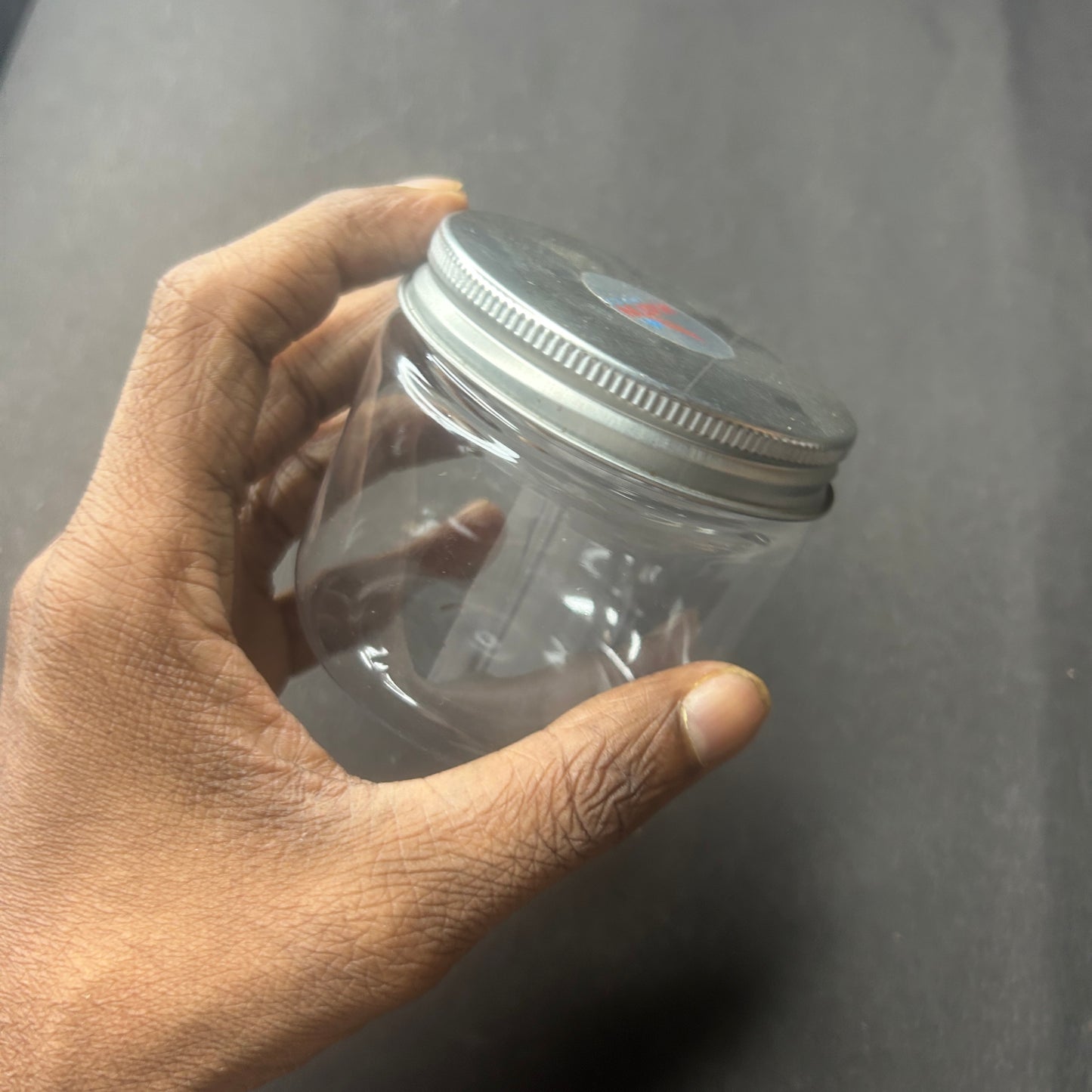 Transparent Jar Silver Cap 100ml 12 pcs PM302