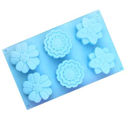 6 Cavity 3D Floral Pattern Silicone Mold