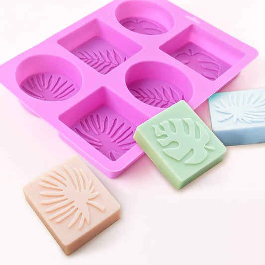 6 Cavity Palm & Monstera Leaf Soap Mold | SSM357