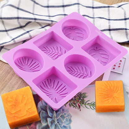 6 Cavity Palm & Monstera Leaf Soap Mold | SSM357