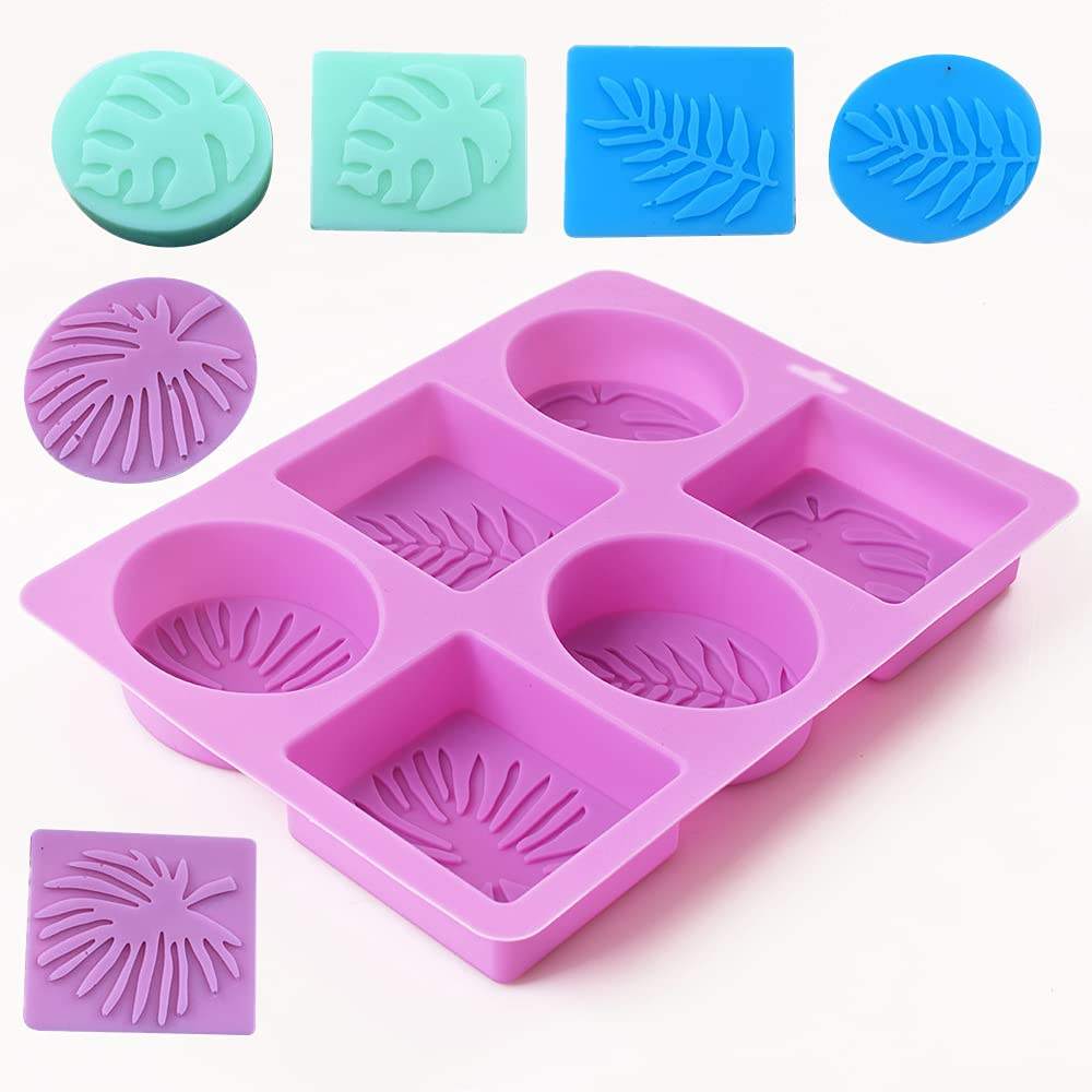 6 Cavity Palm & Monstera Leaf Soap Mold | SSM357