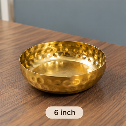 Round Hammered Gold Metal Urli for Floating Candles & Home Decoration | WCT018
