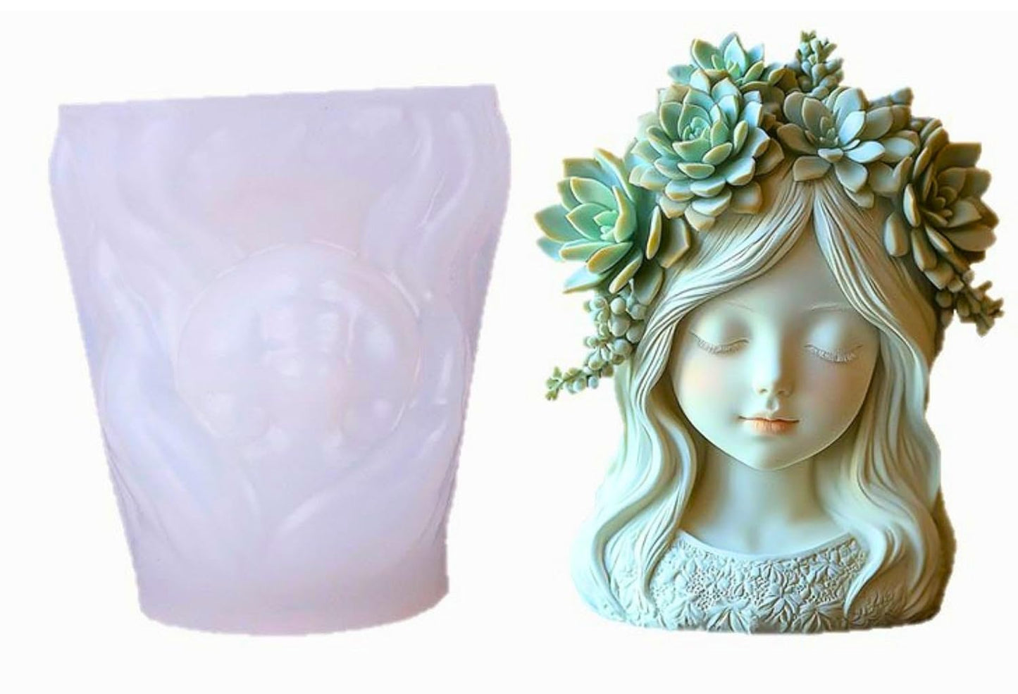 ARM591 Succulent Crown Girl Planter mold