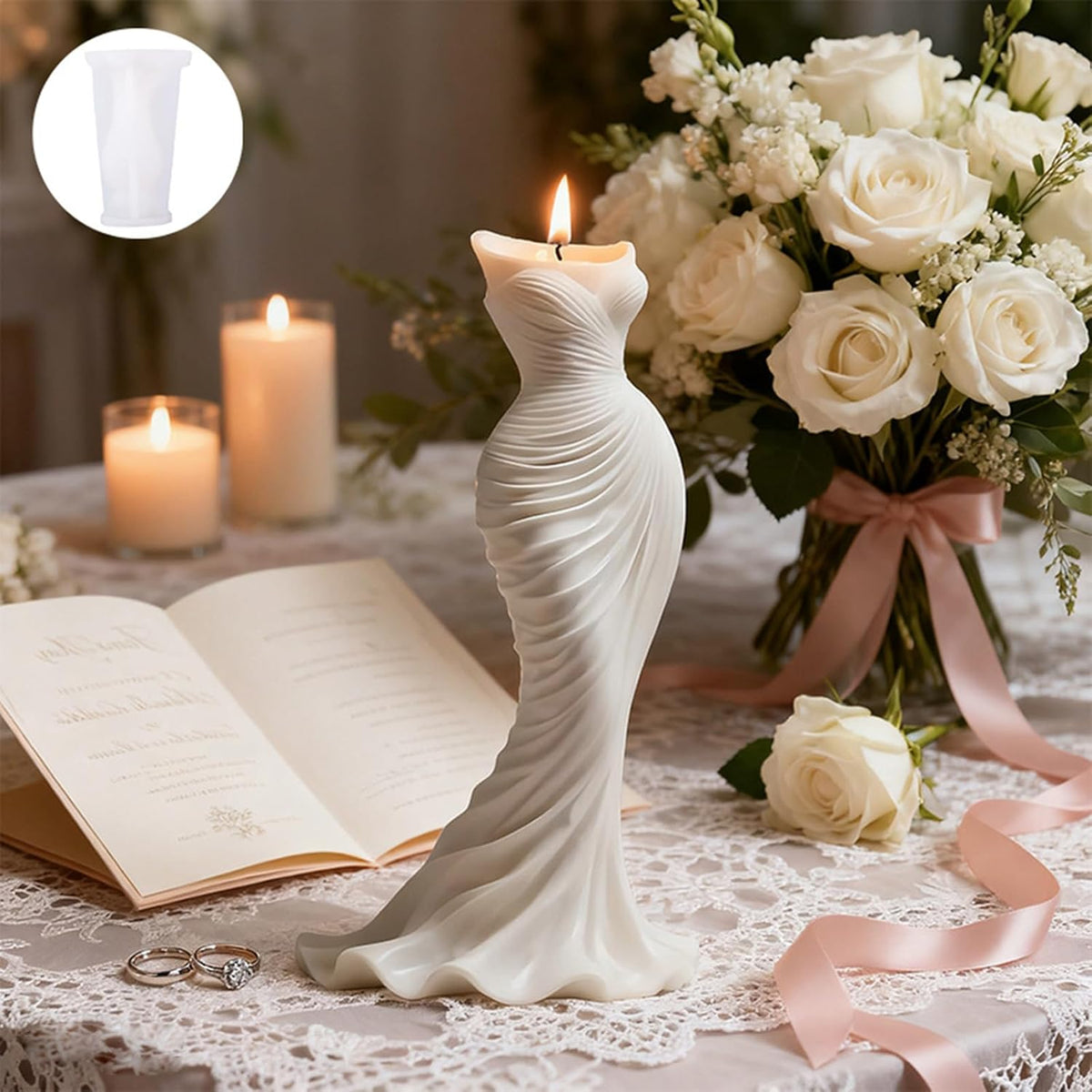 Draped Elegance Candle Mould | WCM915