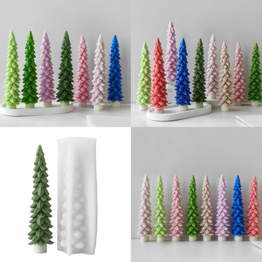 3D Pine Tree long Christmas Mold WCM746