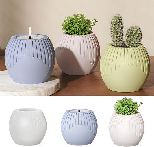 Striped Bowl  Jar Resin & Concreate ARM473