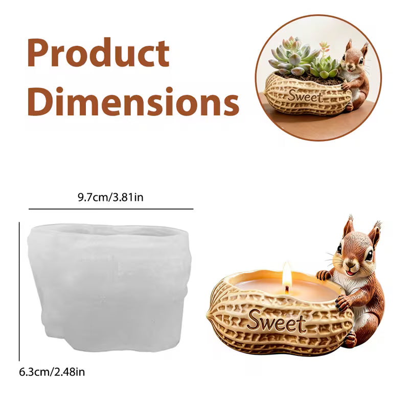 Squirrel & Peanut Planter Mould | ARM580