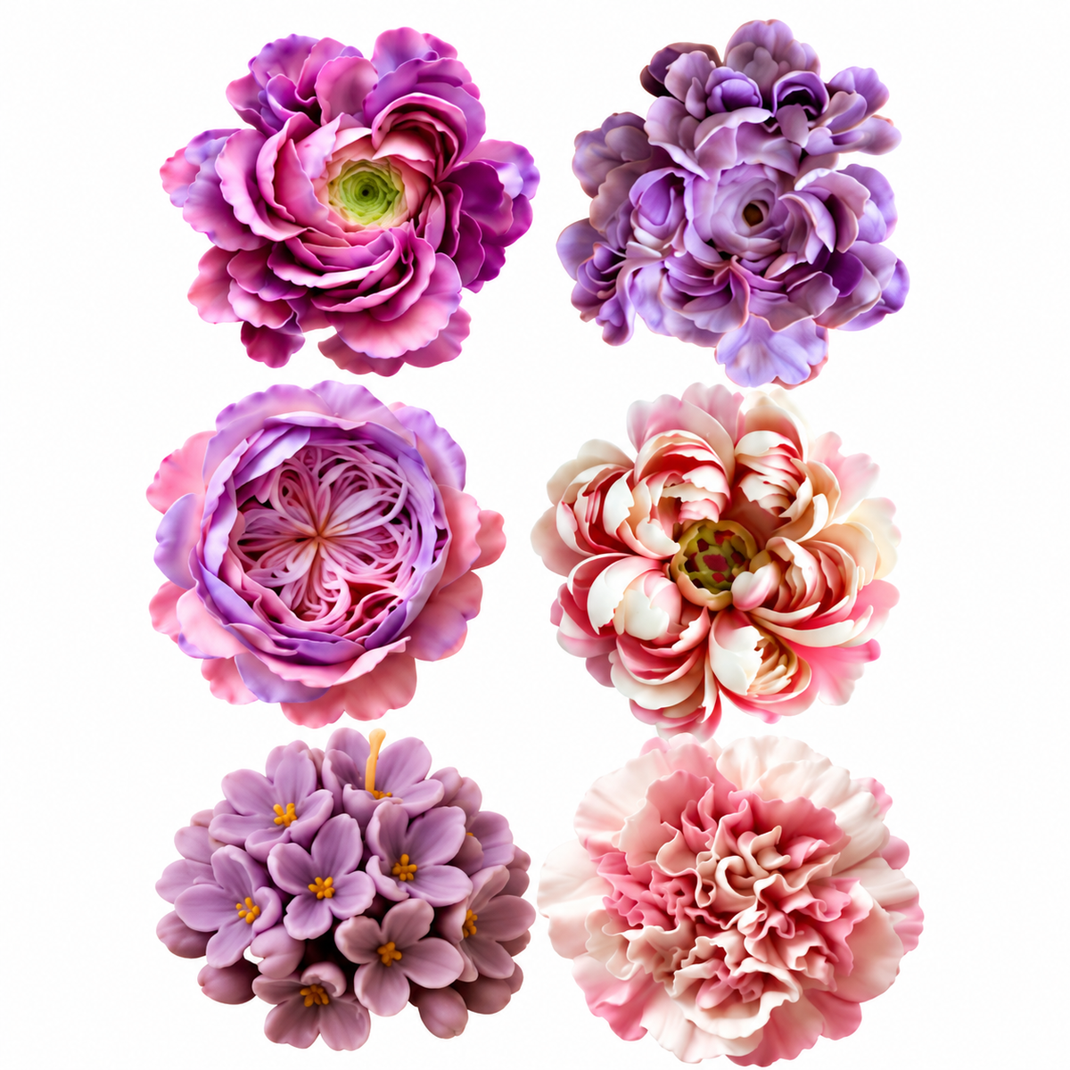 7 Cavity Multi-Design Flower Silicone Mold | CFM536