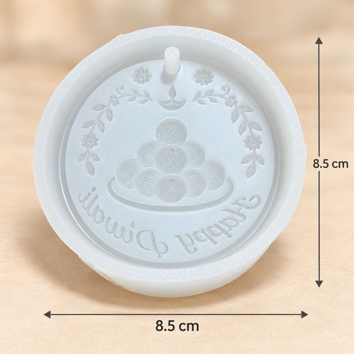 Happy Diwali Laddu Plaque Silicone Mold | MLD-ARM602