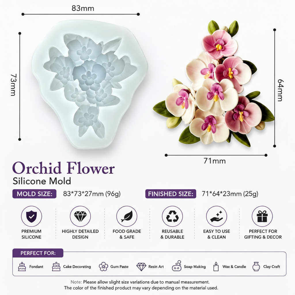 CFM458 Orchid Cluster Decorative Mold