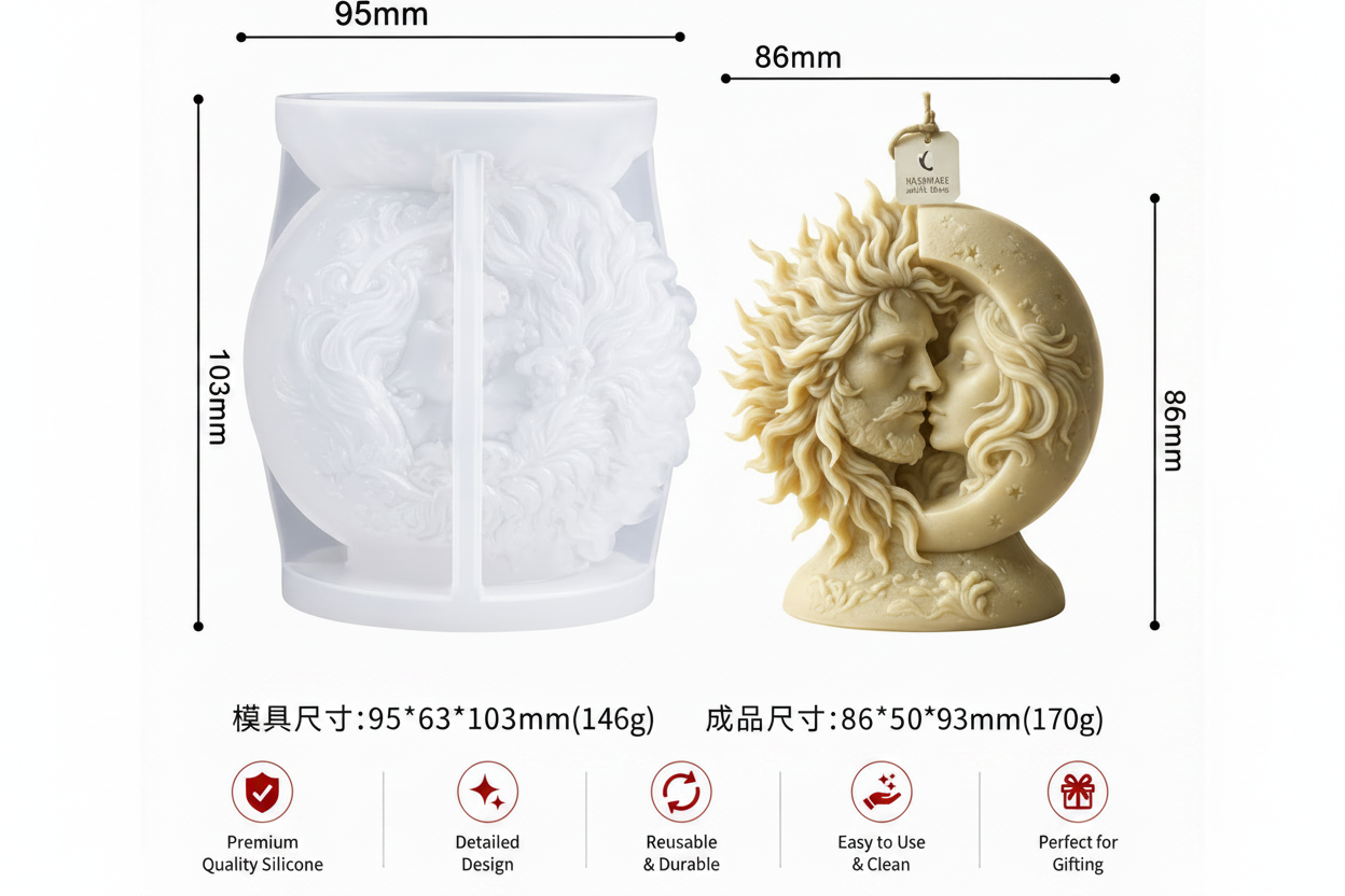 WCM923 Sun Moon Decorative Sculpture Mold