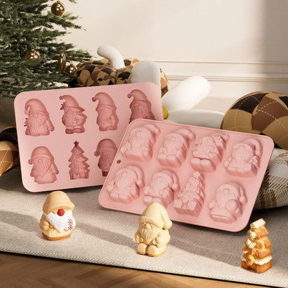 8 Cavity Christmas Gnome & Tree Silicone Mold | SSM365