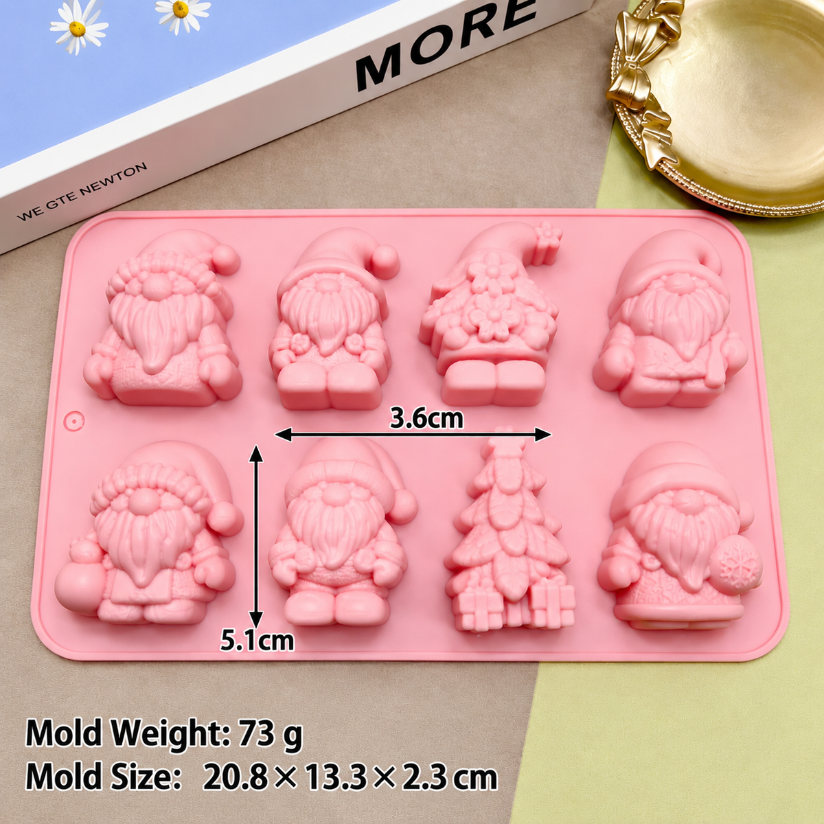 8 Cavity Christmas Gnome & Tree Silicone Mold | SSM365