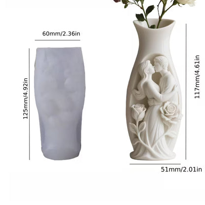 ARM568 Romantic Couple Rose Planter Mold