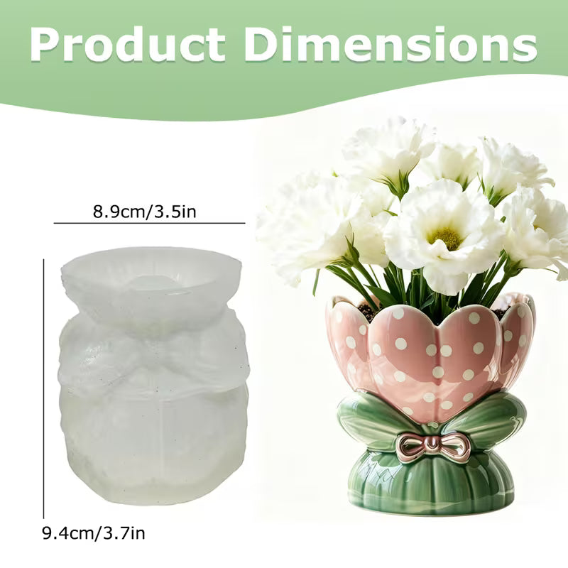 ARM570 Bow Knot Tulip Planter Silicone Mold