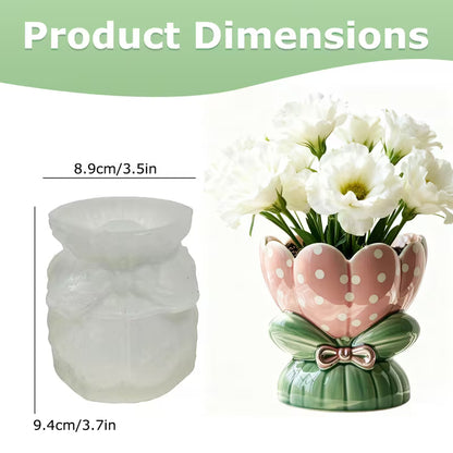 ARM570 Bow Knot Tulip Planter Silicone Mold