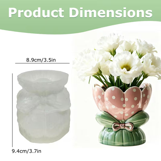 Tulip Bow Knot Planter Mould | ARM570