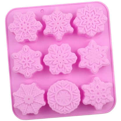 9 Cavity Snowflake Design Silicone Mold | SSM364