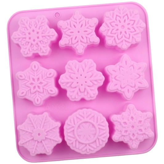 9 Cavity Snowflake Design Silicone Mold | SSM364