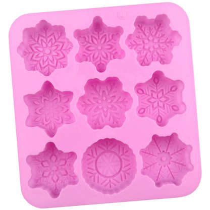 9 Cavity Snowflake Design Silicone Mold | SSM364
