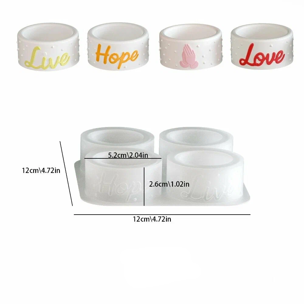 Round Bowl Shape Mold (Live, Hope, Praying Hands, Love) | ARM517