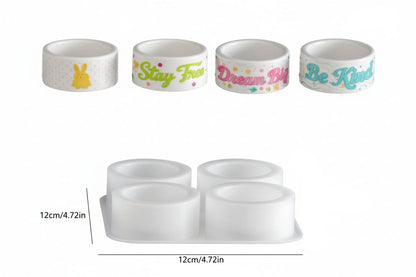 Round Bowl Shape Mold (Golden Bunny, Stay Free, Dream Big, Be Kind) | ARM516