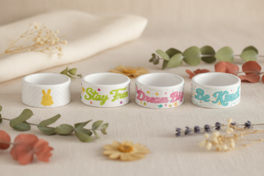 Round Bowl Shape Mold (Golden Bunny, Stay Free, Dream Big, Be Kind)