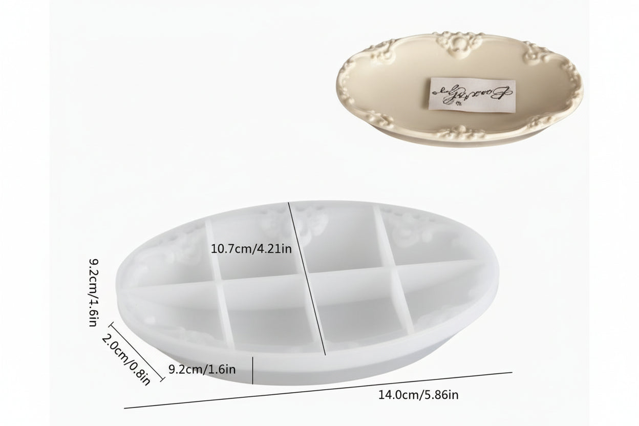 Vintage Embossed Oval Silicone Tray Mold | ARM528 – MATIN IMPEX