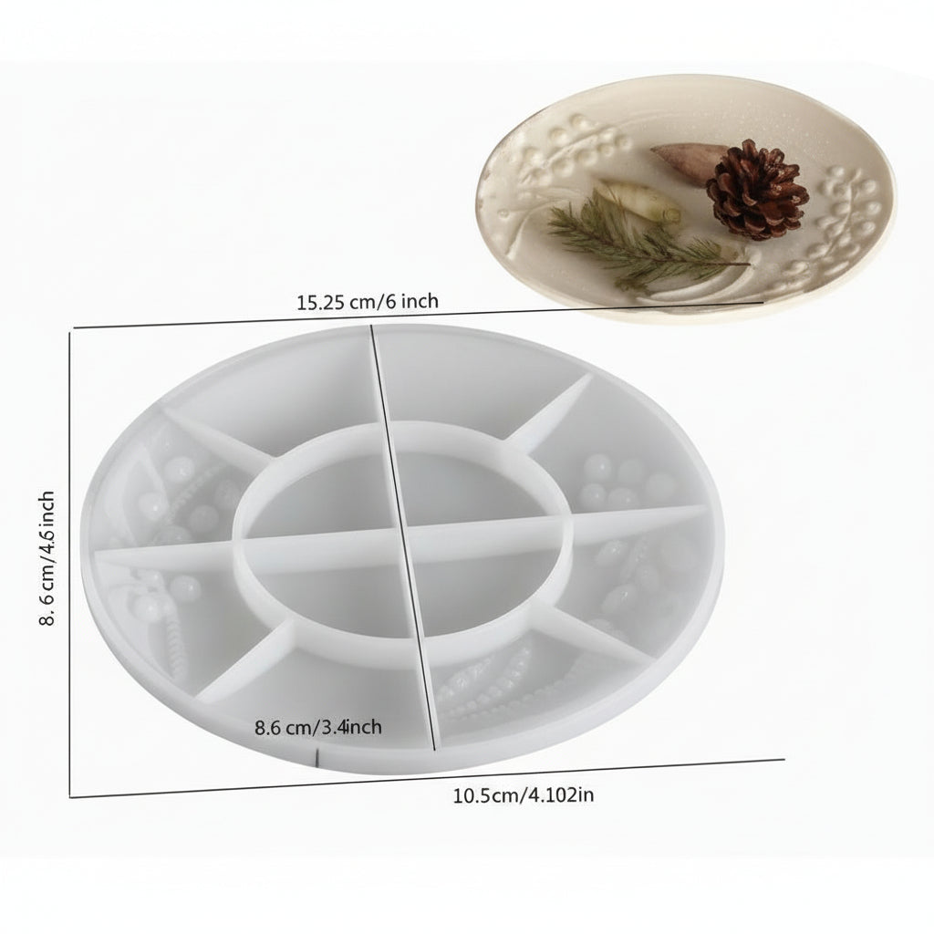 Vintage Embossed Round Silicone Tray Mold | ARM529
