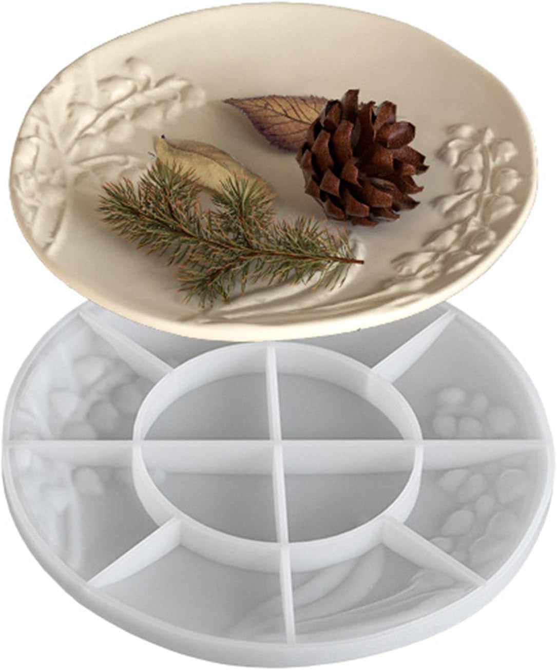 Vintage Embossed Round Silicone Tray Mold | ARM529