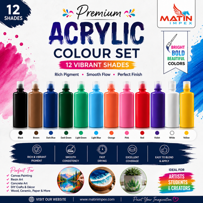 Premium Acrylic Colour Set of 12 | ACP014
