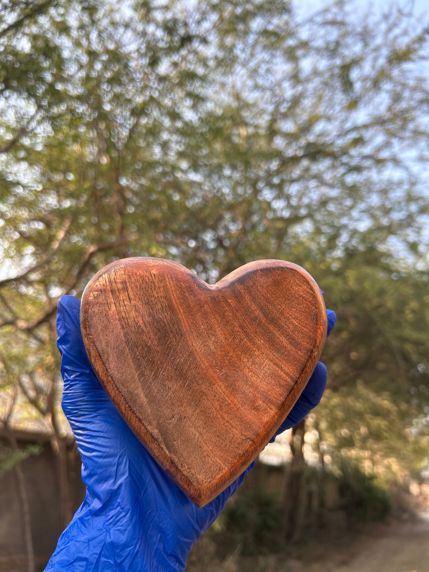 Wooden Candle Heart Bowl 4x4 inches WC002